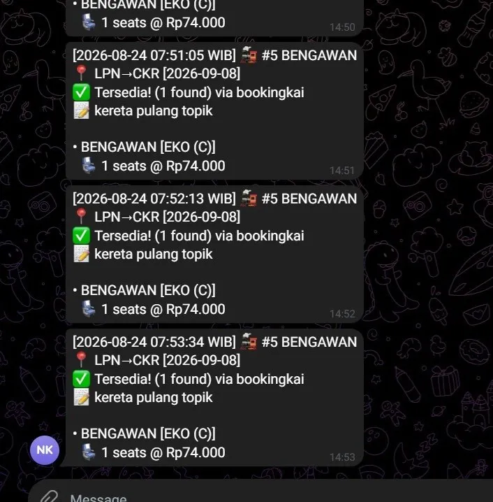Membangun KAI Ticket Notifier dengan Go, Chromium, dan Telegram
