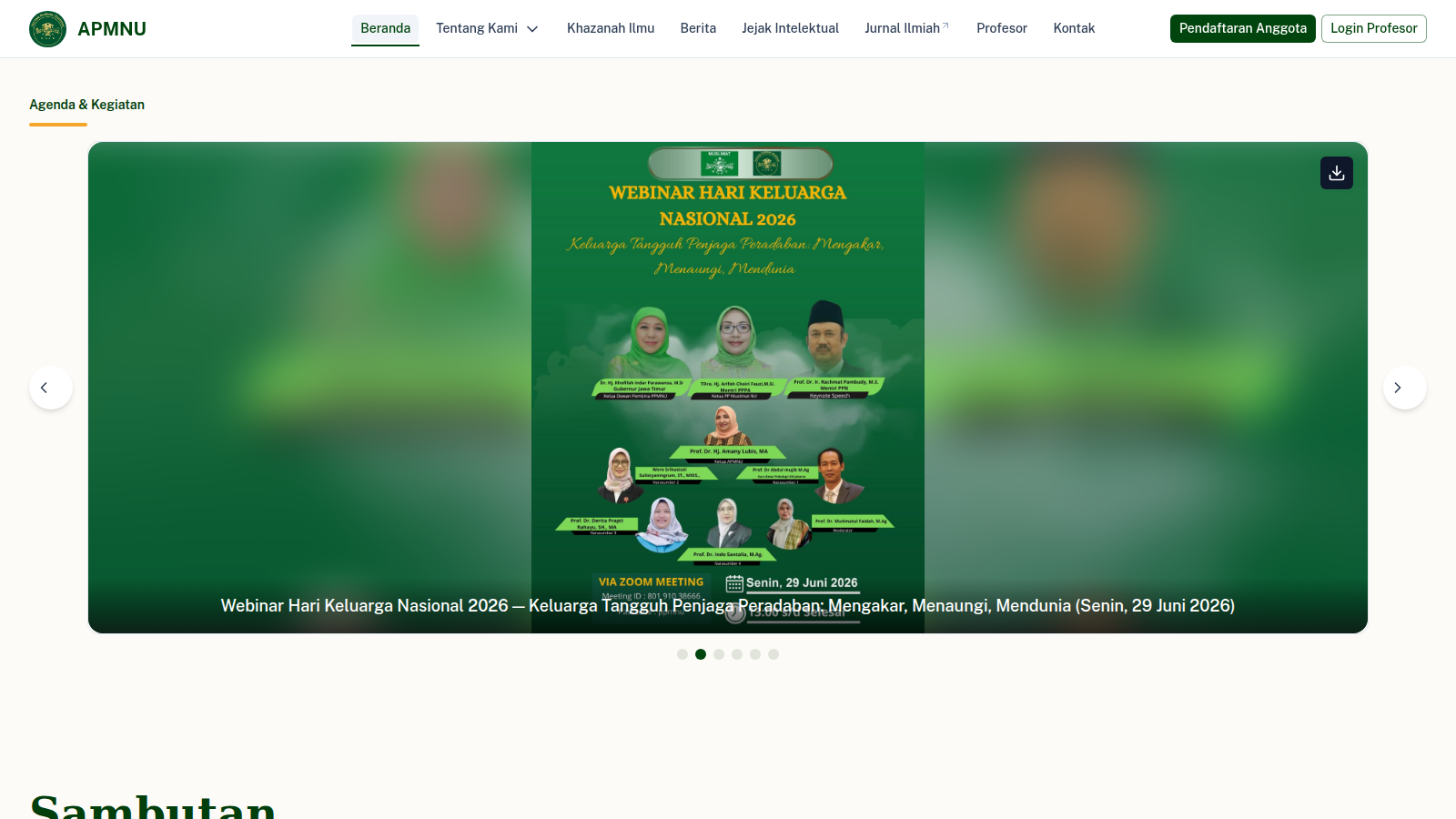 APMNU — Asosiasi Profesor Muslimat NU — landscape view